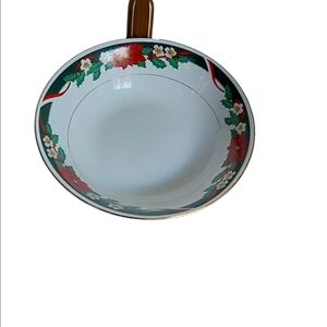 Tienshan Fine China  " Deck The Halls" Vegetable Serving Bowl with Gold Accent